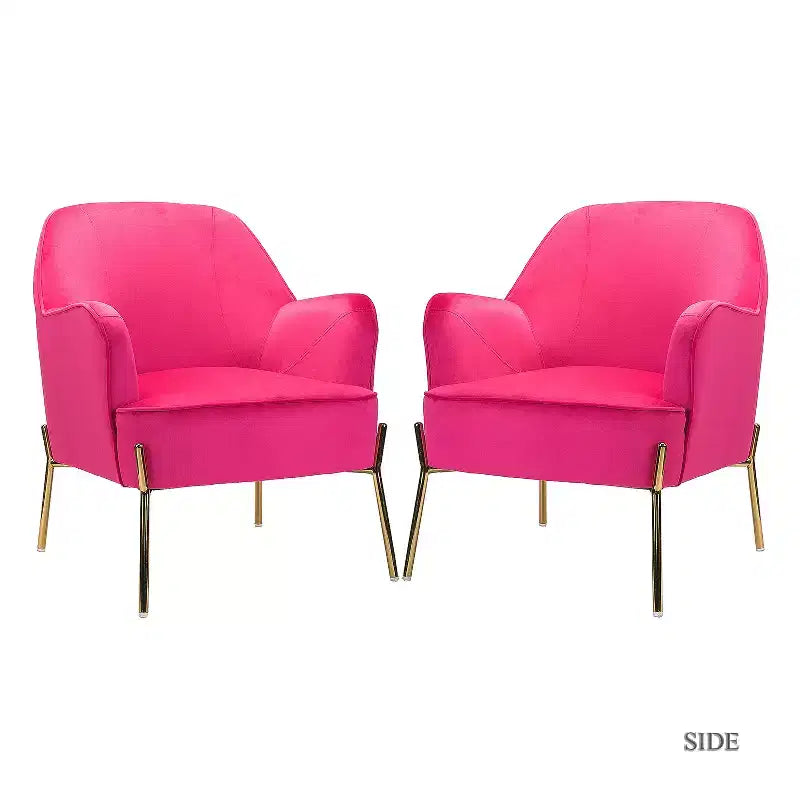 Fauteuil de salon confortable Odo en velours avec assise rembourrée, lot de 2 | Karat Home