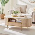 Table basse cannelée de luxe moderne, table centrale avec plateau en faux marbre