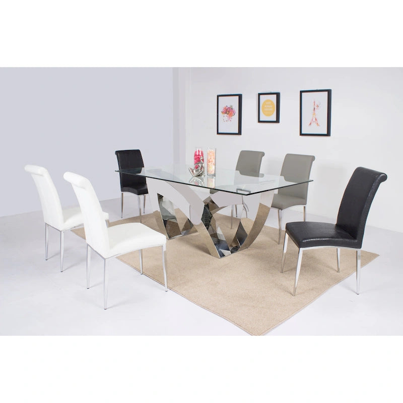 Chaise cantilever rembourrée contemporaine Somette, lot de 4
