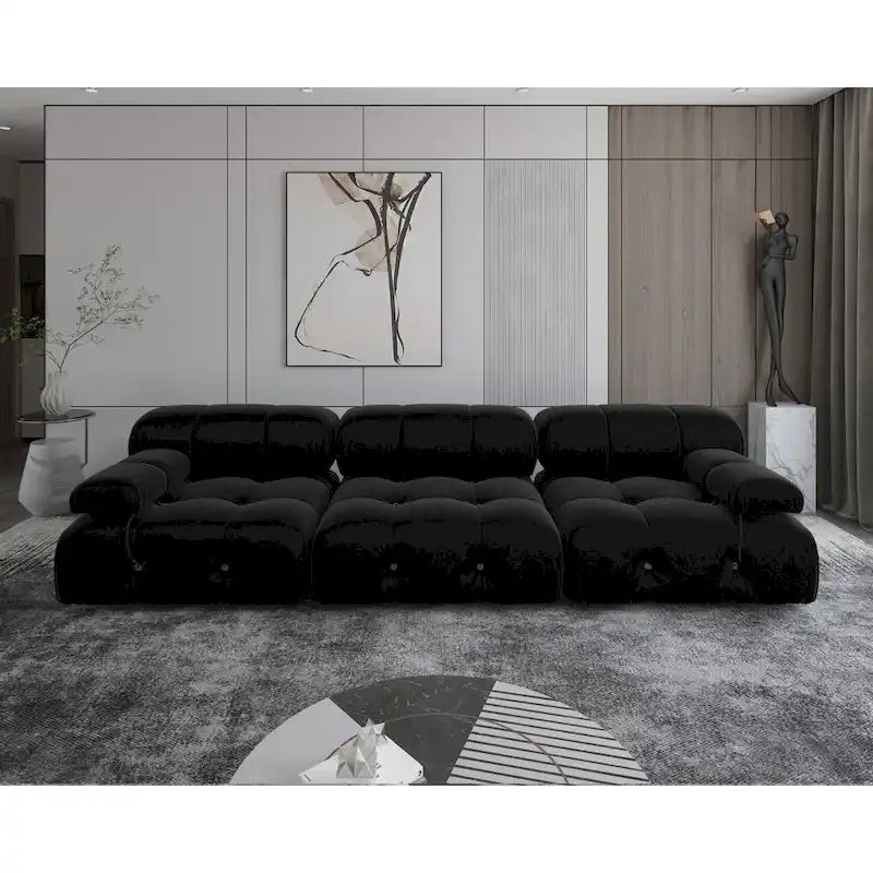 Canapé modulable réversible 3 places en velours