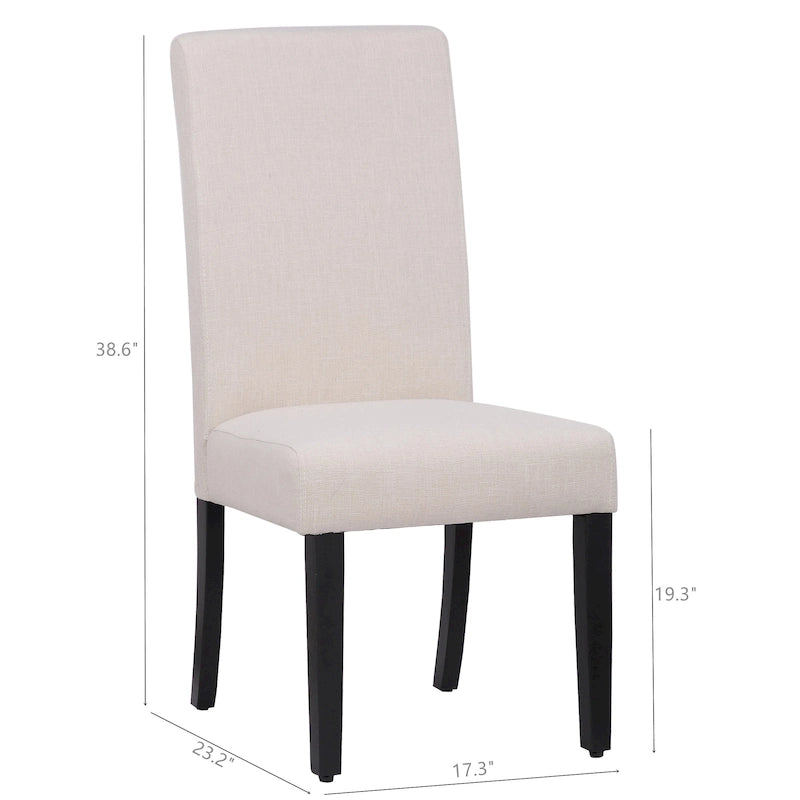 Chaise de salle à manger Grandview en tissu de lin capitonné - 38,6