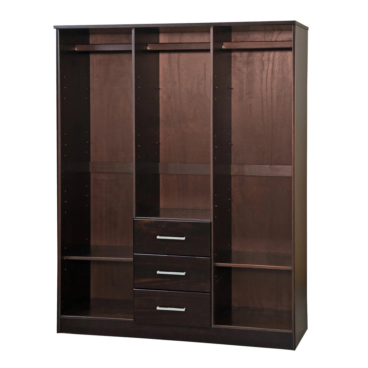 Armoire Palace Imports Cosmo à 3 portes en bois massif à 100 %, avec portes en bois massif ou miroirs