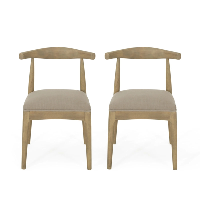 Chaises de salle à manger Cortina en tissu et en hévéa (lot de 2) de Christopher Knight Home