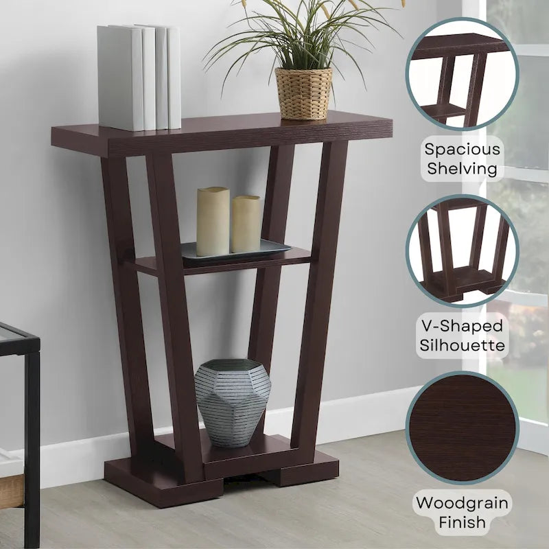 Table console Newport V avec étagères de Convenience Concepts