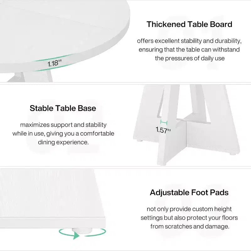 Table à manger ronde de 120 cm pour 4 personnes