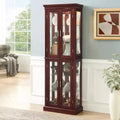Vitrine, meuble vitrine avec 6 étagères réglables et portes en verre trempé, meuble haut pour salon, chambre à coucher