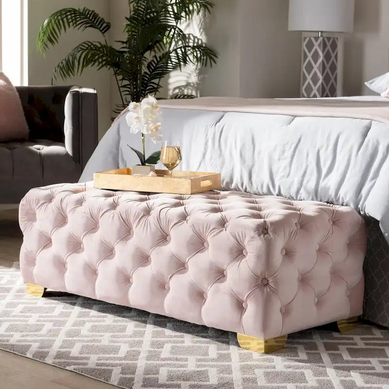 Banc ottoman en velours Gracewood Hollow Solanki