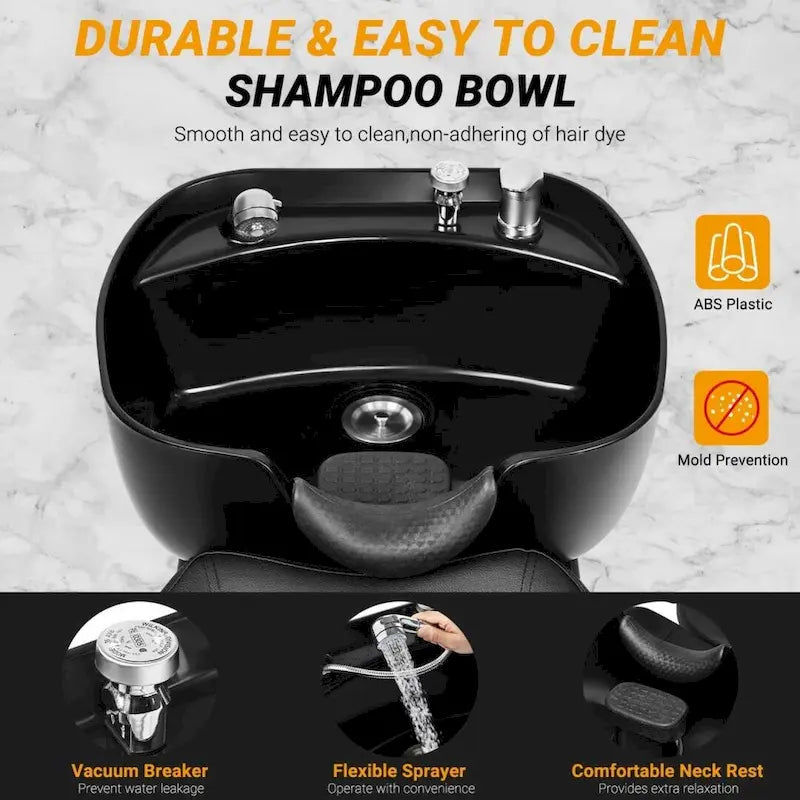 Fauteuil de coiffeur en plastique ABS pour shampoing, spa et lavage à la tête (lot de 1 ou 2