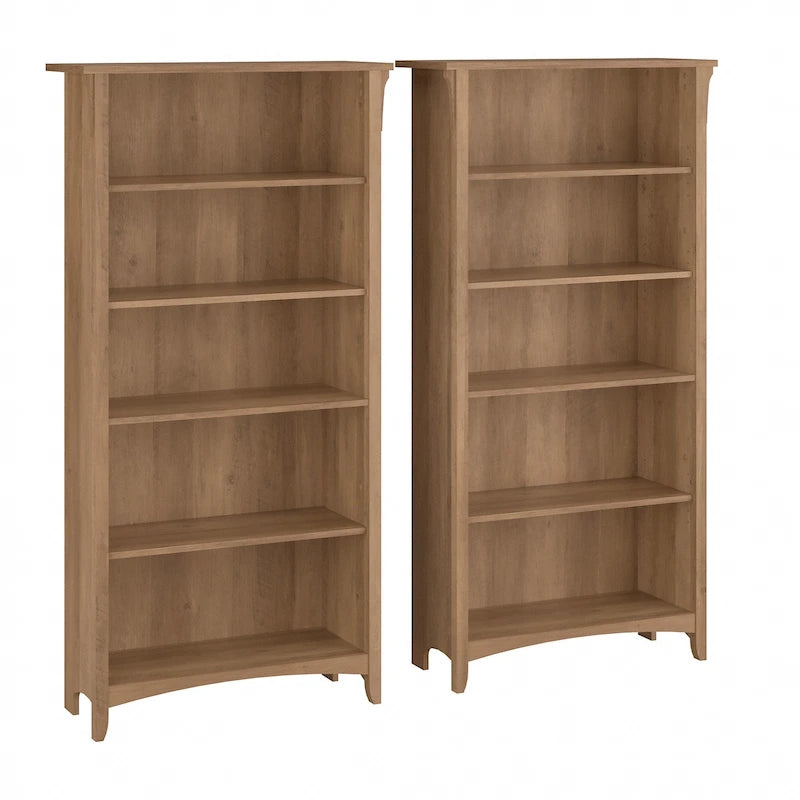 Bibliothèque haute Salinas à 5 étagères (Lot de 2) par Bush Furniture