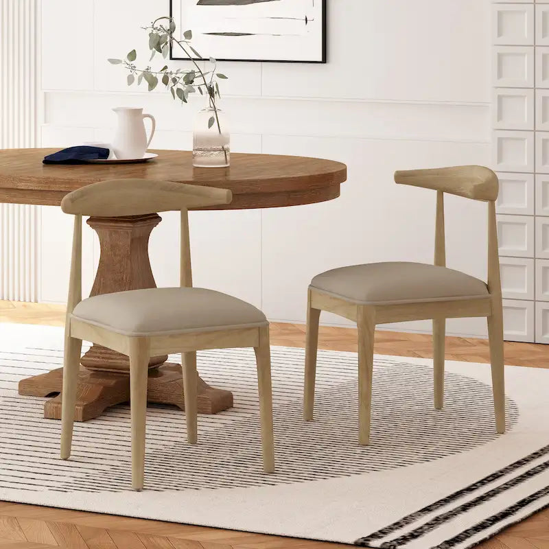 Chaises de salle à manger Cortina en tissu et en hévéa (lot de 2) de Christopher Knight Home