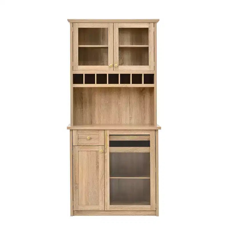 Armoire de cuisine haute (75 po) avec portes vitrées