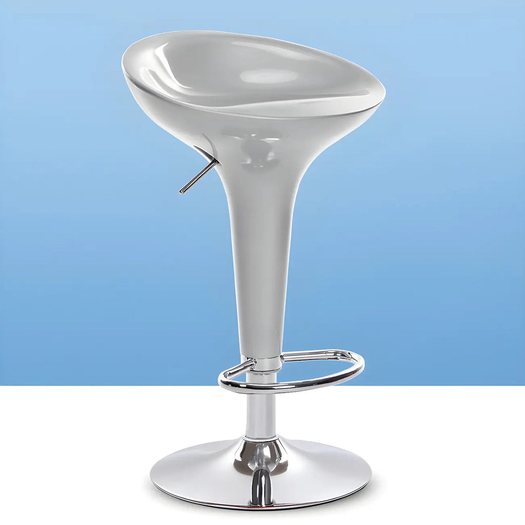 Tabouret de bar pivotant en plastique chromé réglable en hauteur