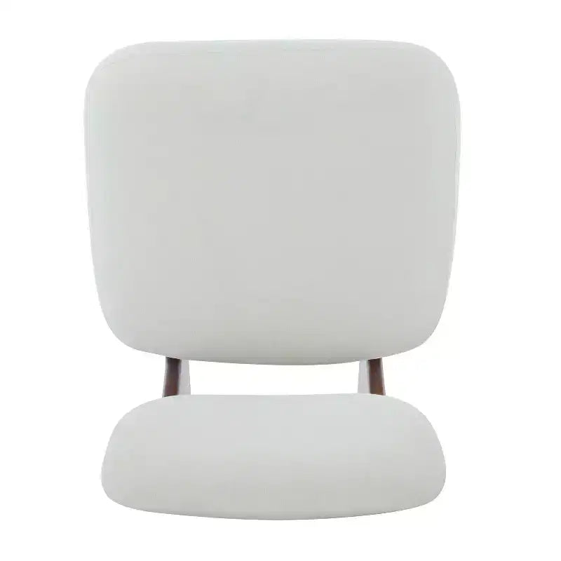 Lot de 2 chaises longues modernes beiges avec revêtement en polyester, piètement robuste en bois, pour différentes pièces