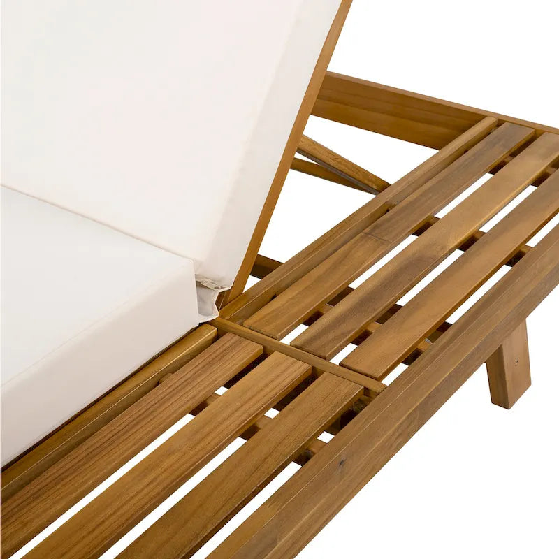 Christopher Knight Home - Ensemble de 2 chaises longues d'extérieur en bois d'acacia Michael