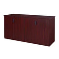 Buffet de rangement de bureau Regency 72 Legacy, acajou : structure en bois, 4 portes, support pour imprimante à 4 étagères